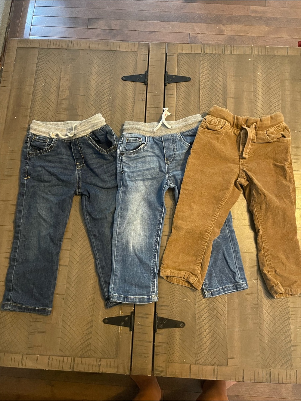 Cat and Jack Kids Pull-On Jeans and GAP Corduroy Pants Bundle - Blue & Brown